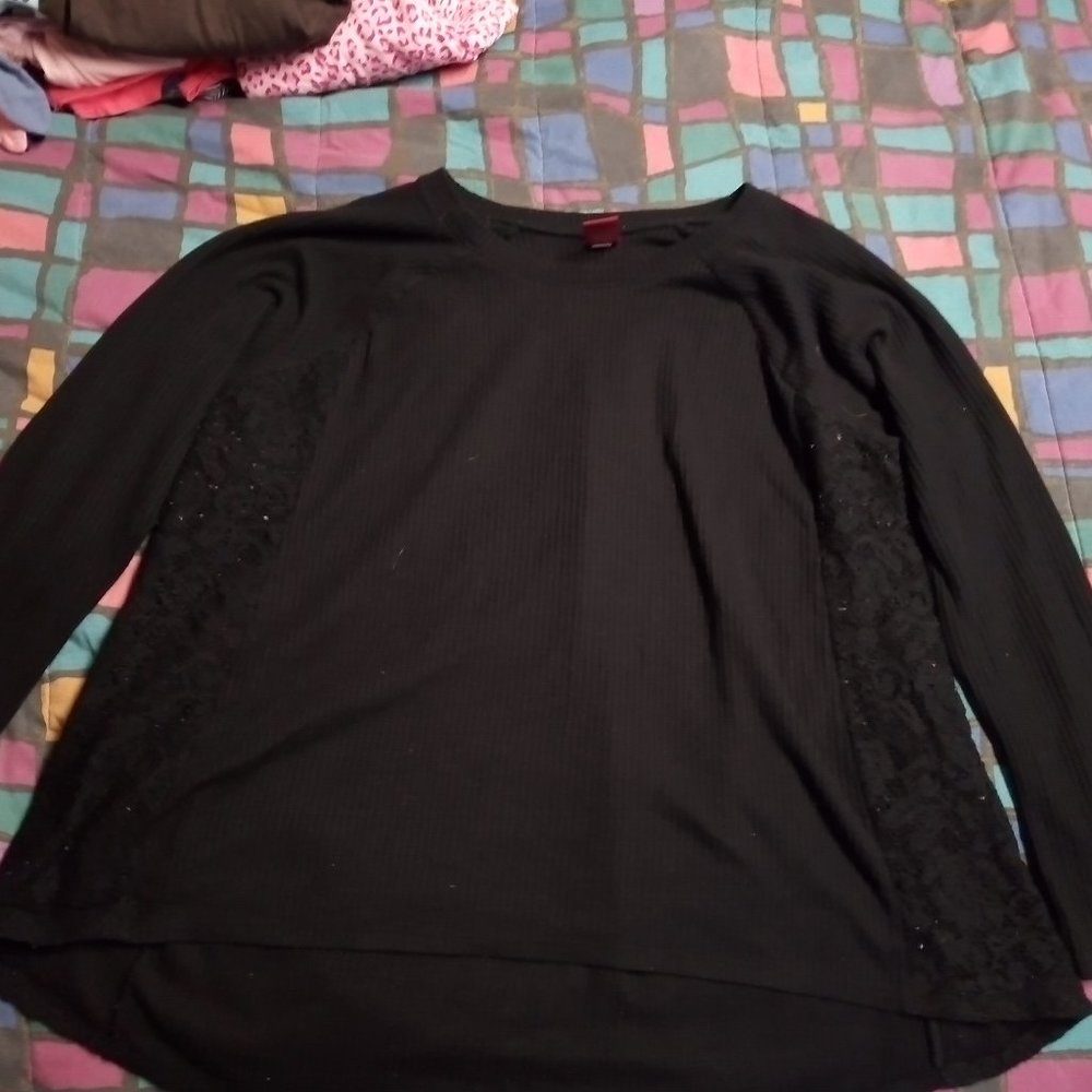 Black thermal Arizona jean top